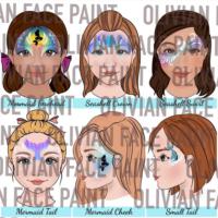 Face Paint Menu Board, Word Board, Mermaid Design Menu