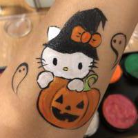 Halloween Kitty Pumpkin arm paint - Olivian Face Paint