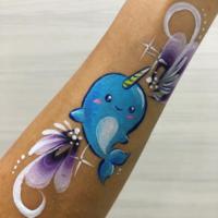 Narwhal UnicornFish arm paint - Olivian Face Paint