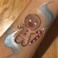 Xmas Gingerbread man arm paint - Olivian Face Paint