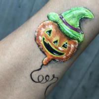 Halloween Pumpkin Ballon arm paint - Olivian Face Paint